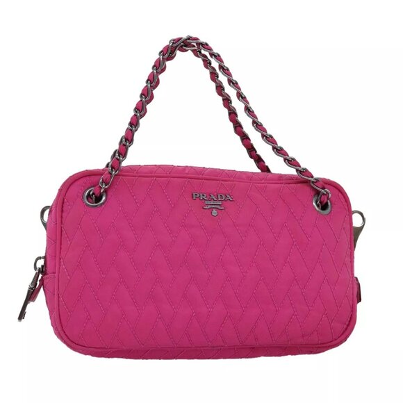 PRADA Chain Hand Bag Nylon Pink Auth - Picture 5 of 16